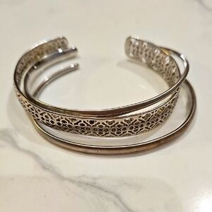 Kendra Scott 3 piece Silver Filigree Cuff Bracelet